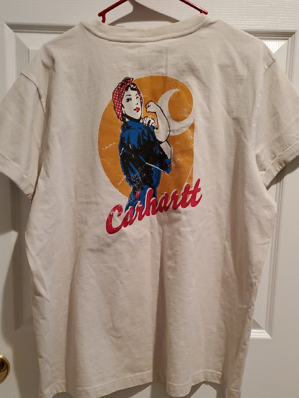 Women's Carhartt Cream Tee with Rosie The Riveter Graphic
